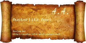 Austerlitz Axel névjegykártya
