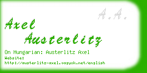 axel austerlitz business card